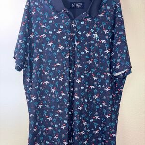 Original Penguin Dark Blue Patterned Polo Shirt